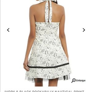 Rockabilly Nautical Print Halter Dress